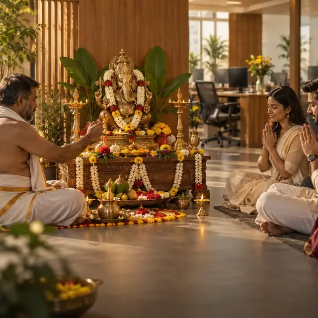 A Ganesha pooja at the office